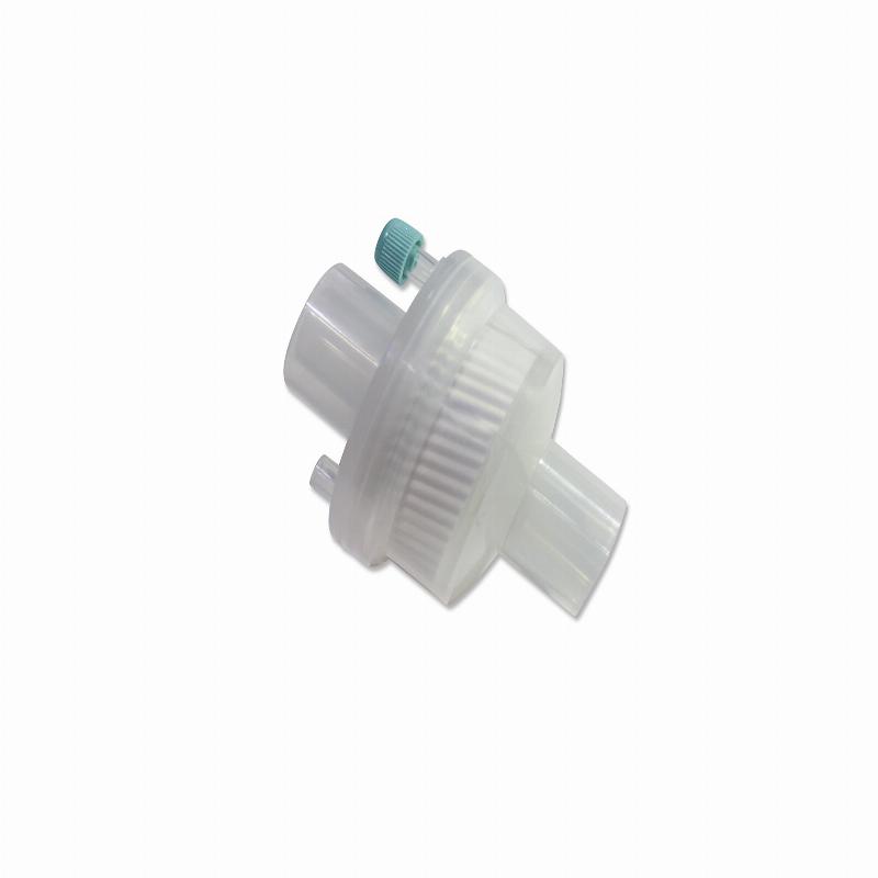 Фільтр дихальний з тепловологообмінником MEDICARE, вірусо-бактеріальний, з портом, одноразовий, для дорослих, прямий